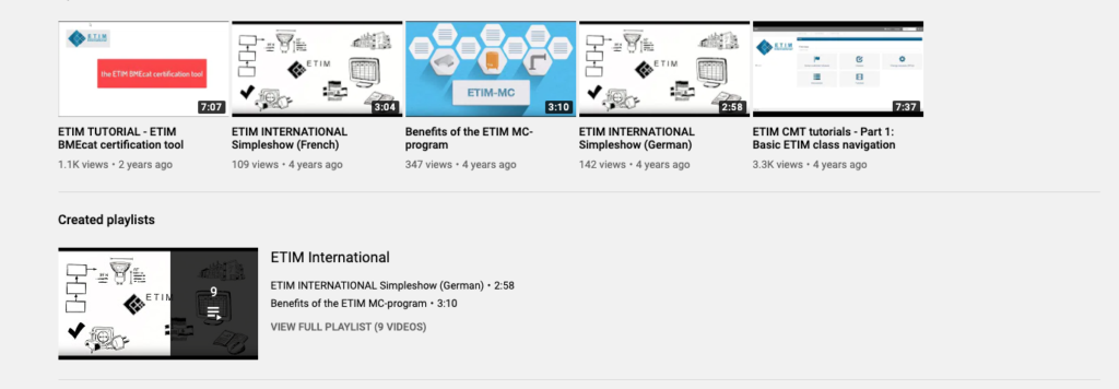 ETIM International på YouTube